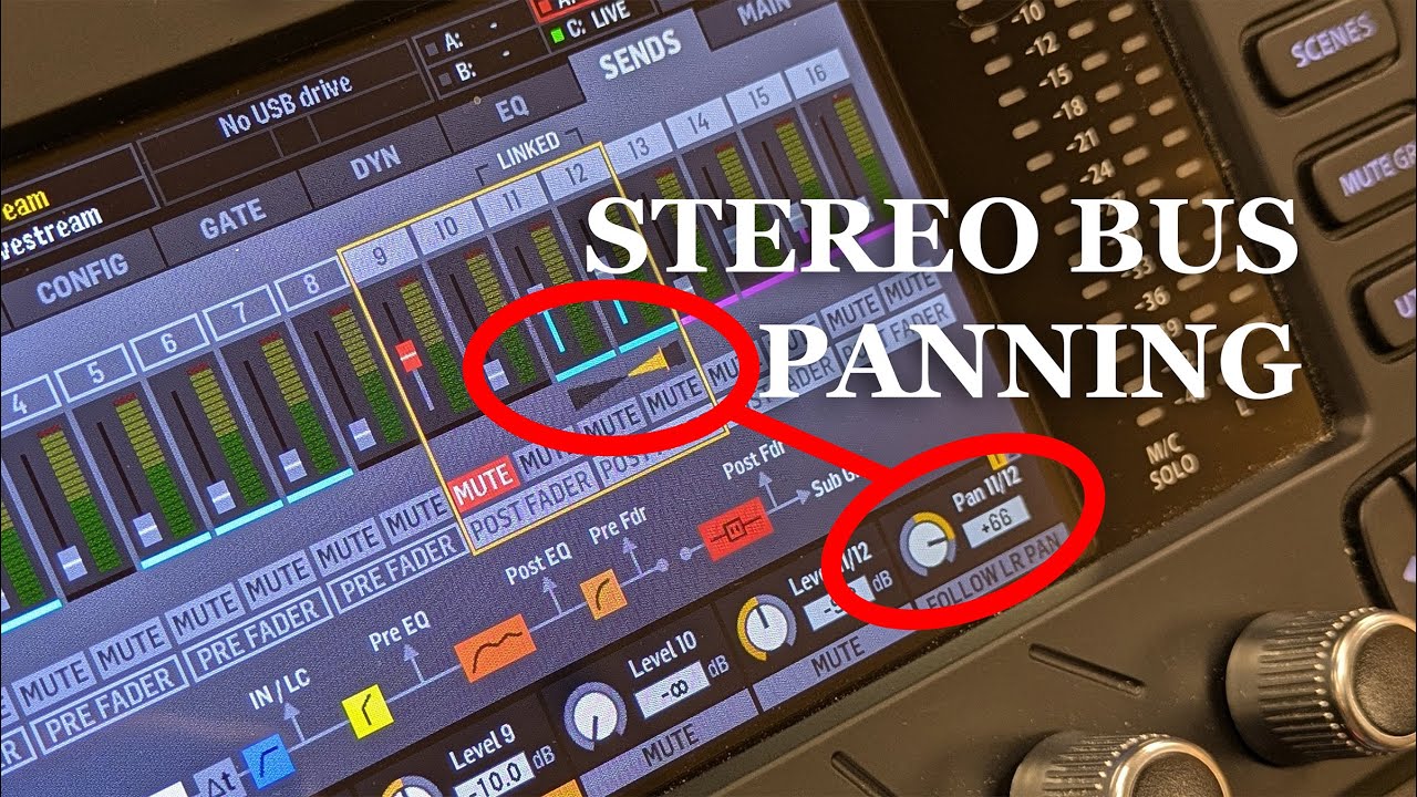 Midas M32 - Stereo Bus Panning