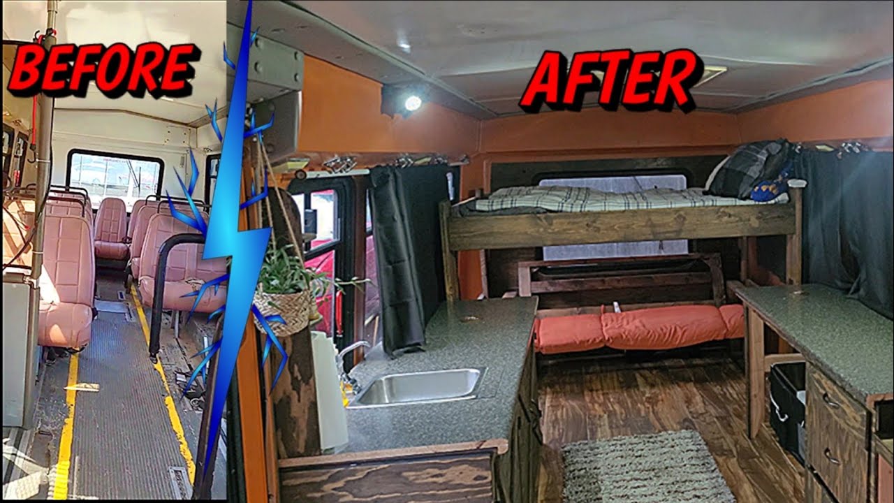 DIY Shuttle Bus Camper Conversion Build | Full Tour