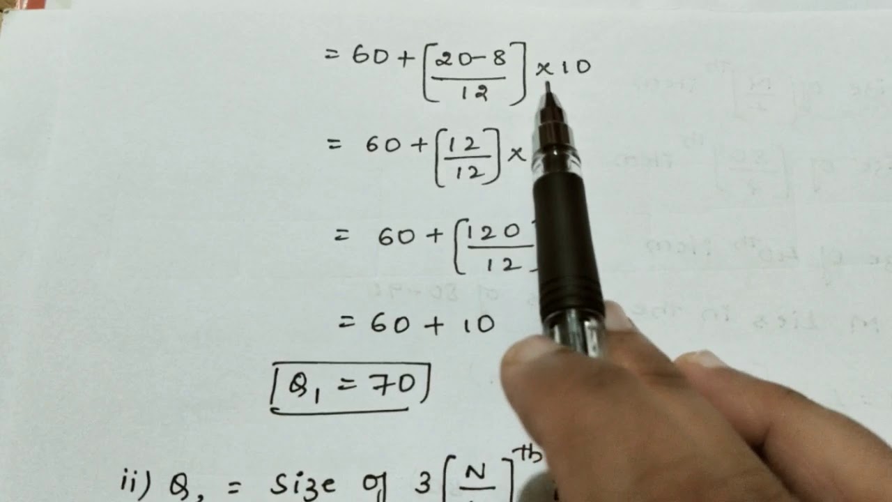 Calculation of Bowley's Co-efficient of Skewness for Continuous Series.BCom II Sem,SK, DeptOfCS.KCK.