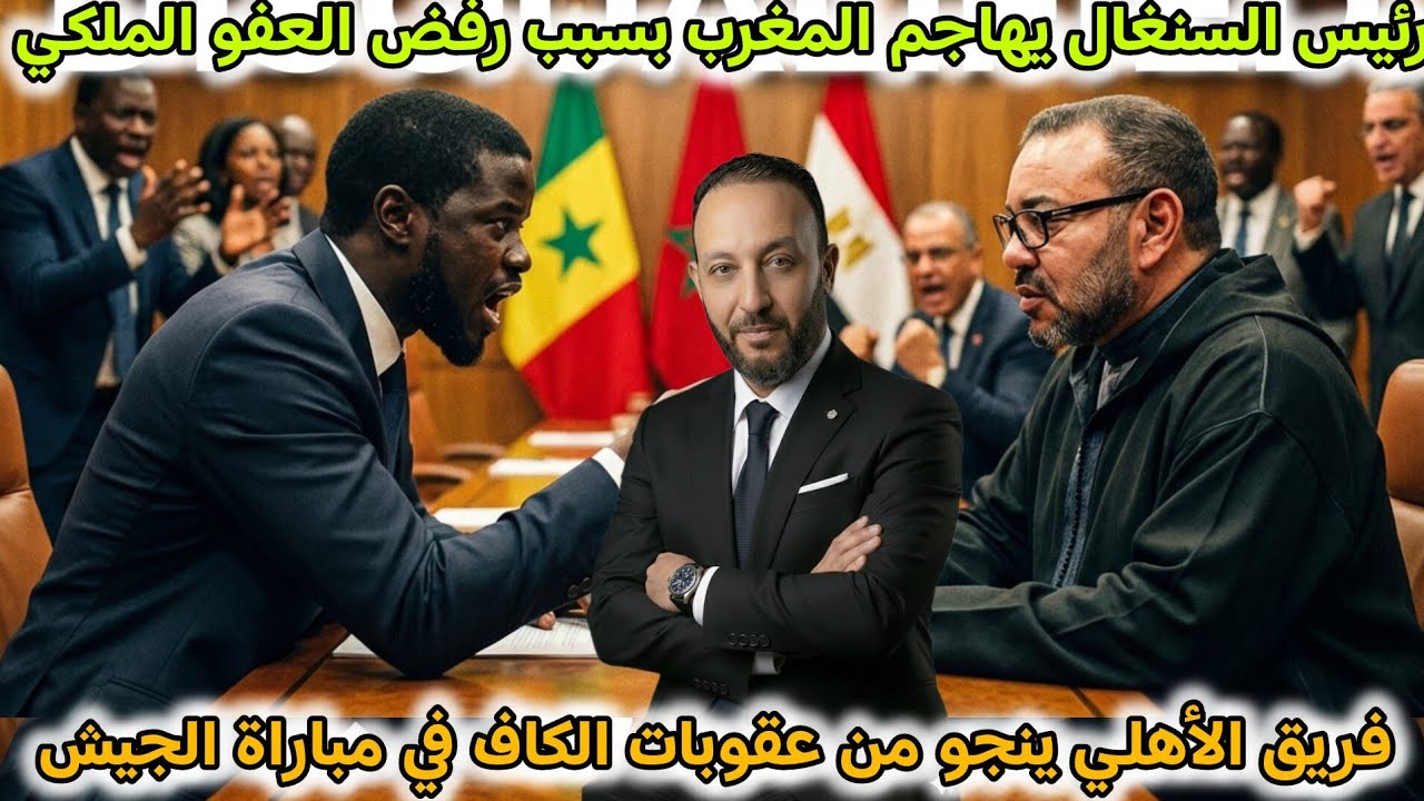 الرئيس السنغالي يهاجم المغرب بسبب رفض العفو الملكي على المشجعين، و فريق الأهلي ينجو من عقوبات الكاف