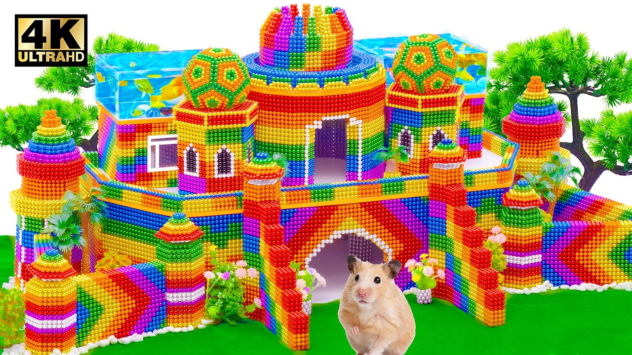 How To Make Amazing Fortress, FishPond On Rooftop From Miniature Magnetic Balls