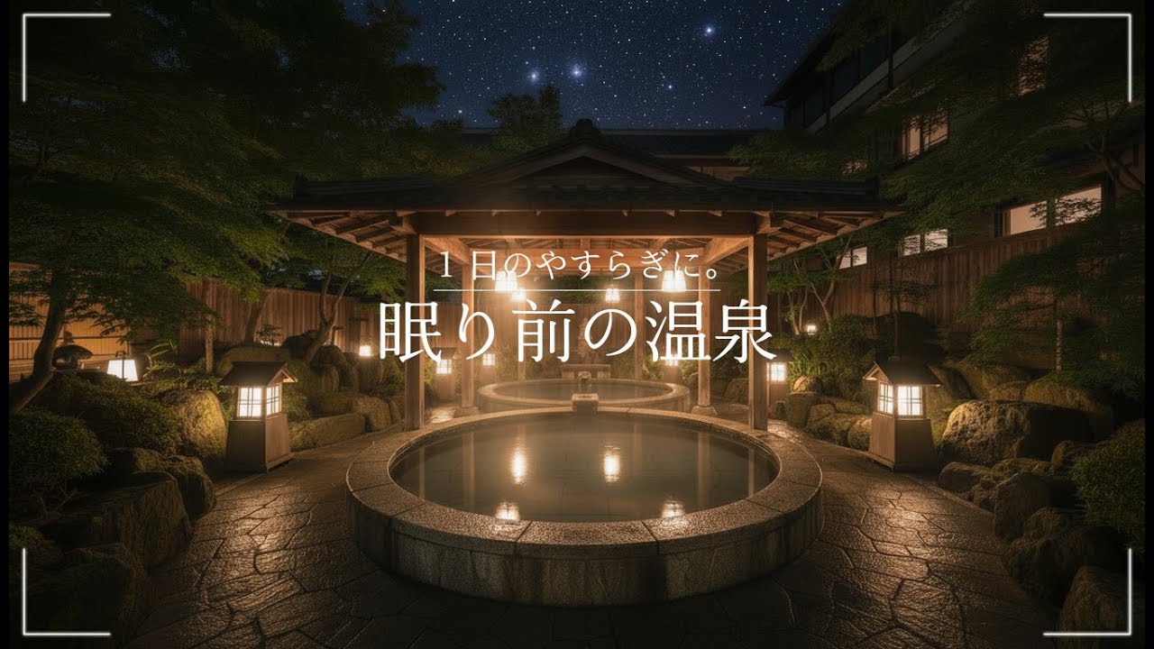 【環境音・ASMR】旅館の夜風呂と静かなピアノ音楽｜Calm Japanese Piano Music for Relaxing Night