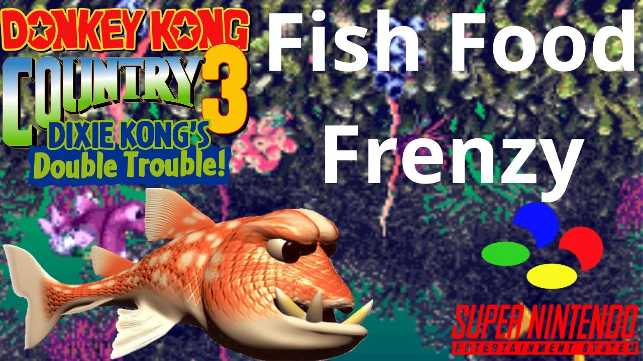 Donkey Kong Country 3 SNES Fase Fish Food Frenzy