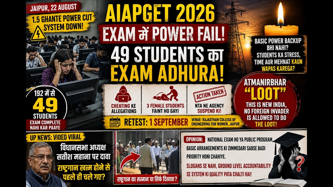 National Exam Mein 1.5 Ghante Power Cut! 49 Students Ka Exam Adhura&mdash;System Fail / #aiapget2026 #nta 