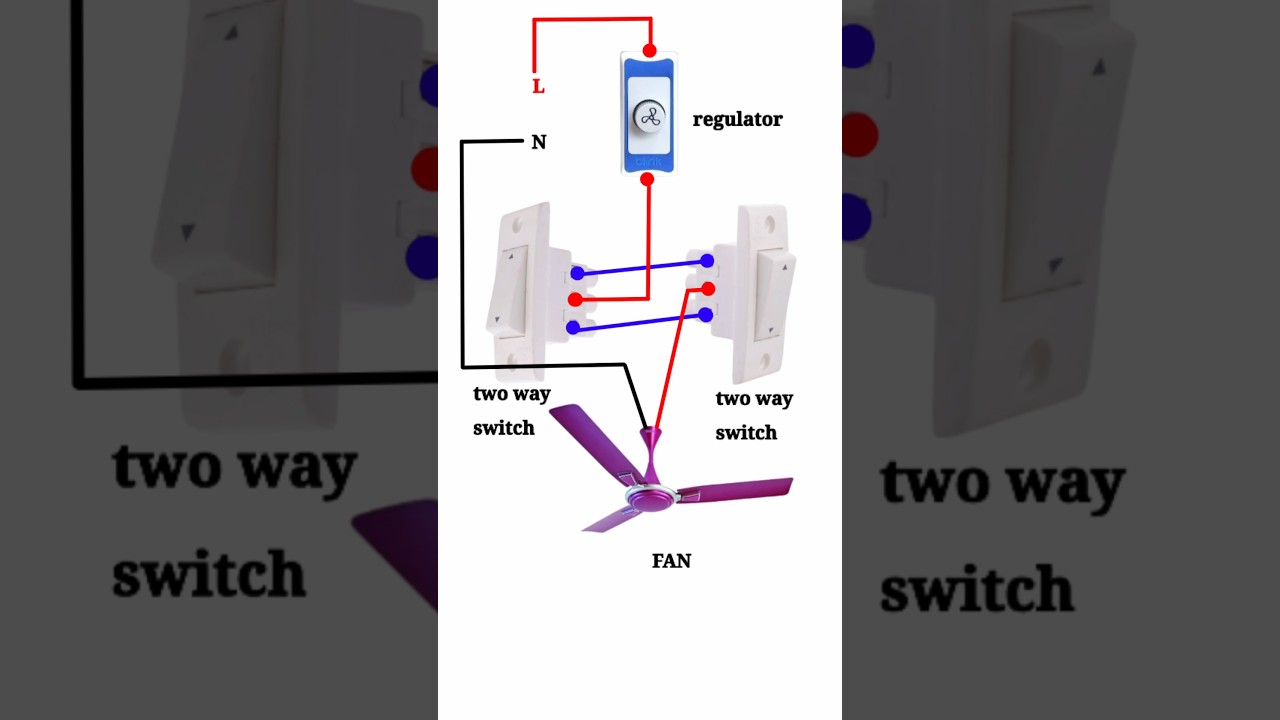 fan and two way switch connection fan regulator connection #shorts