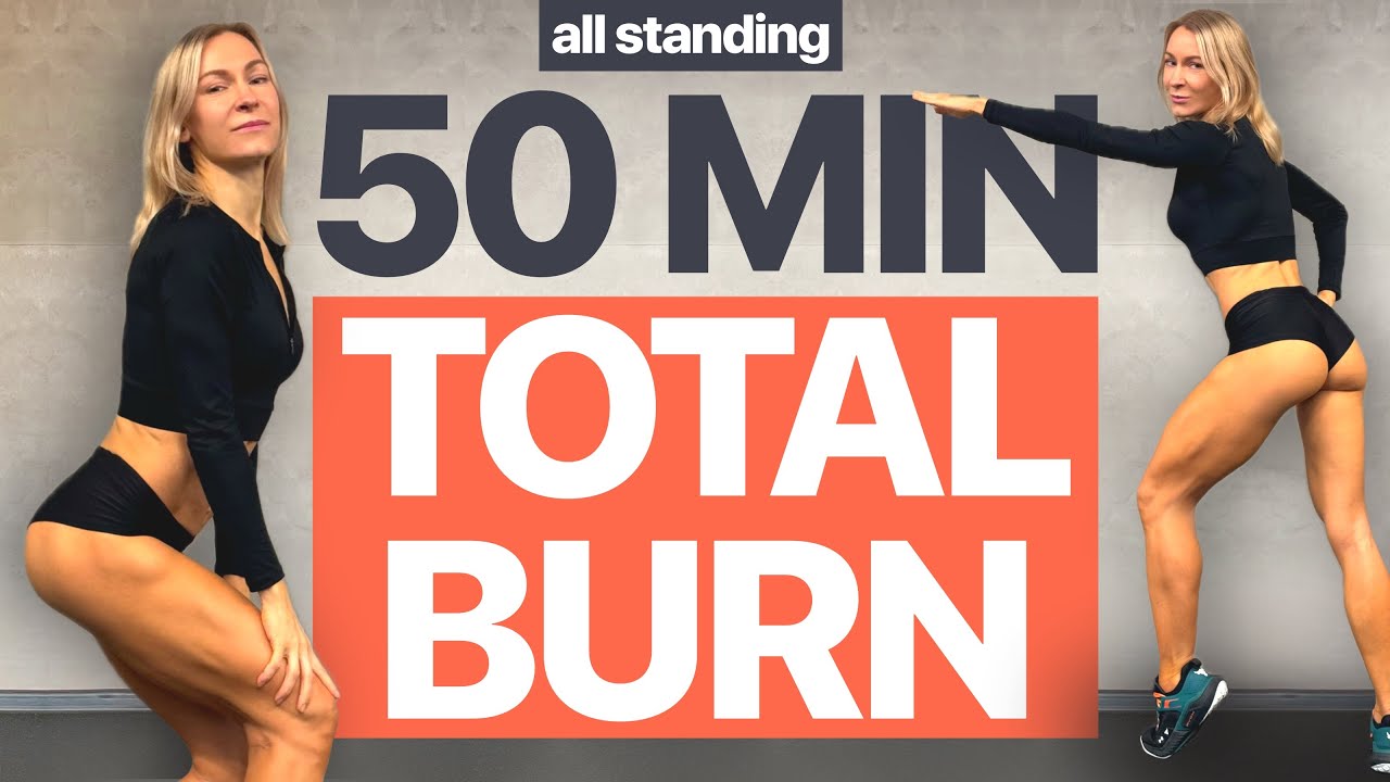 50 MIN INTENSE FULL BODY All Standing FAT BURN Cardio HIIT Workout