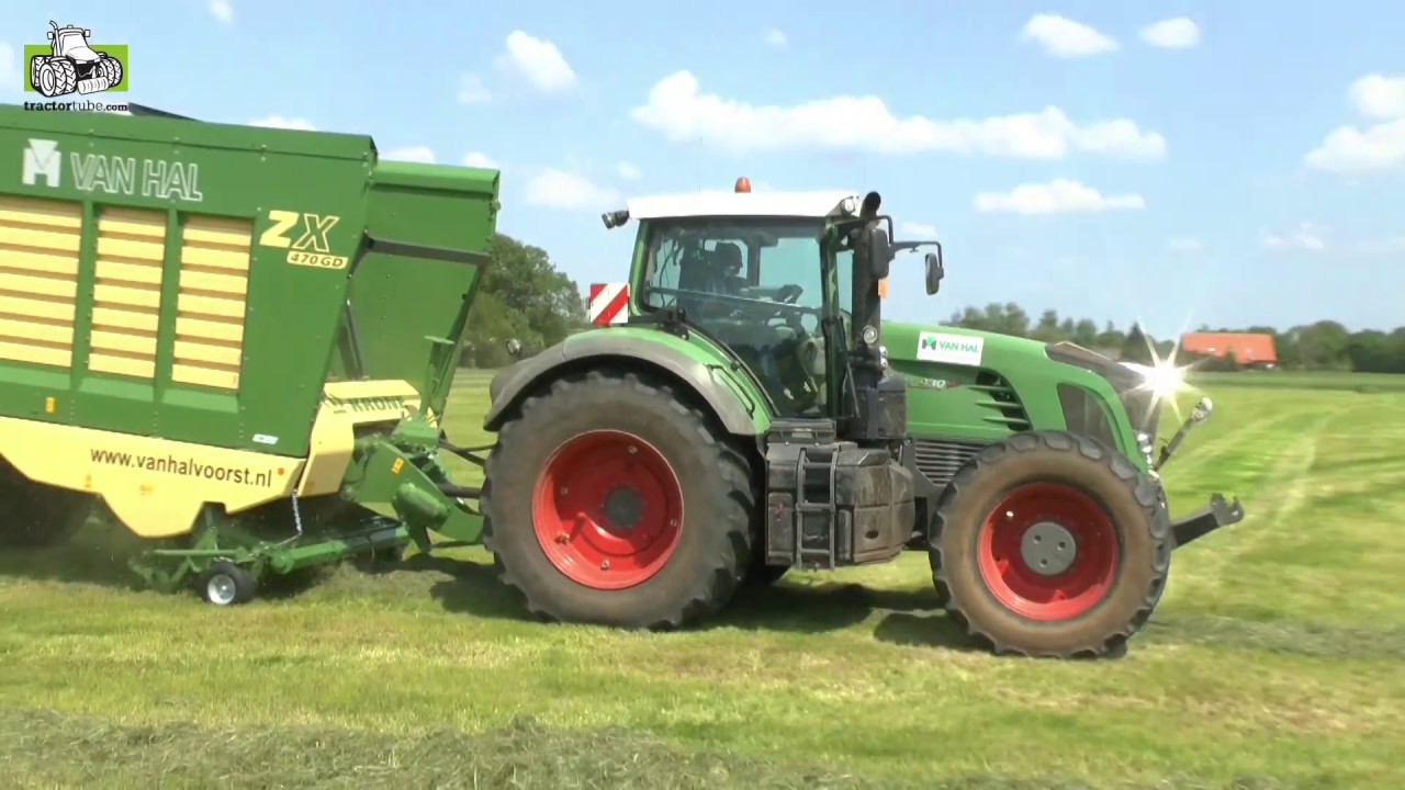 Gras oogst bij loonbedrijf van Hal uit Voorst met Fendt en Krone Trekkerweb