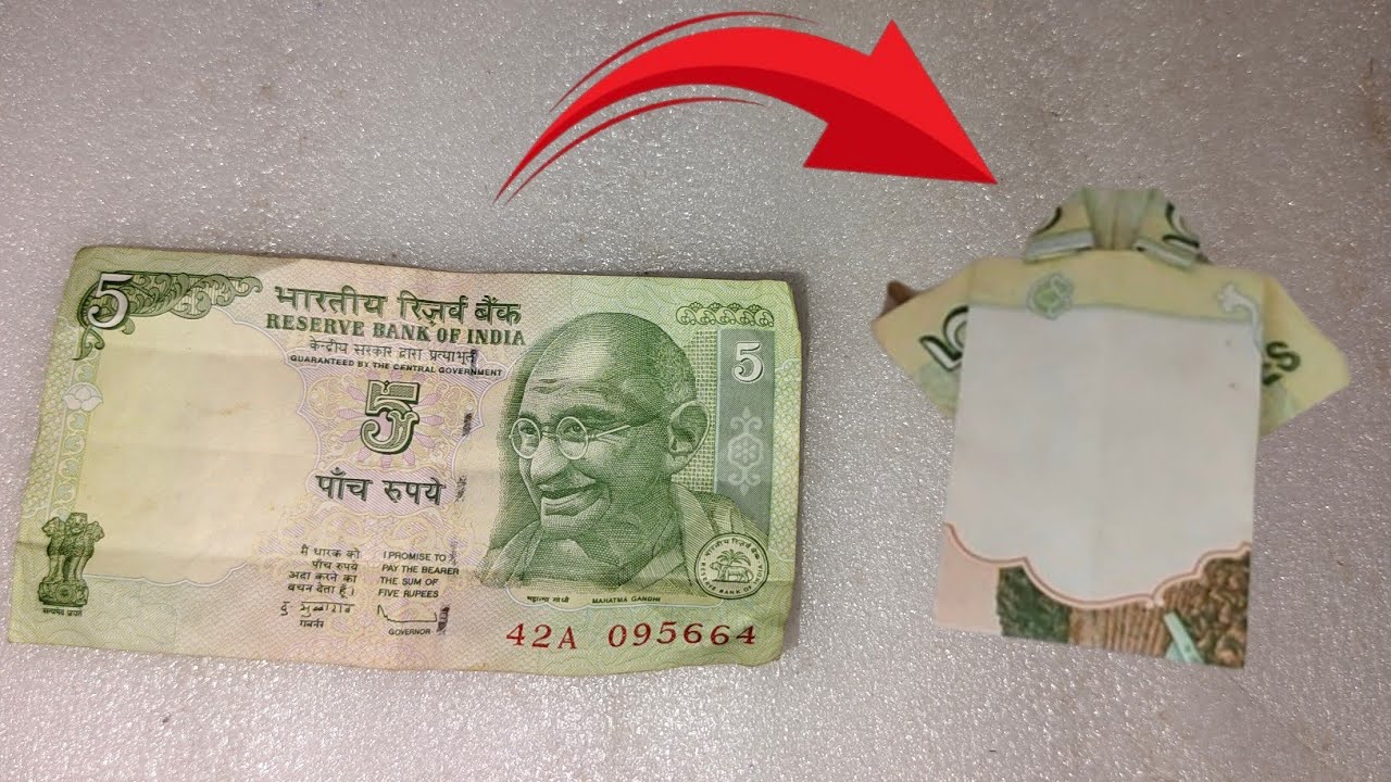 ₹5 Note Se Shirt Kaise Banaye 👕 | Amazing Money Origami