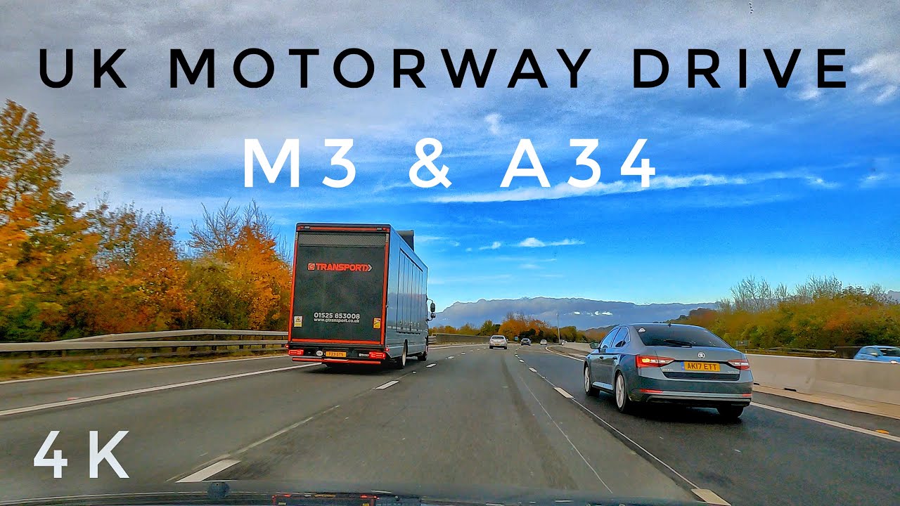 U.K. Motorway Driving: M3 Motorway to A34 Road Trip