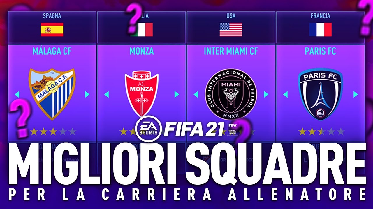 Le MIGLIORI 7+1 SQUADRE da PROVARE nella CARRIERA ALLENATORE su FIFA 21!