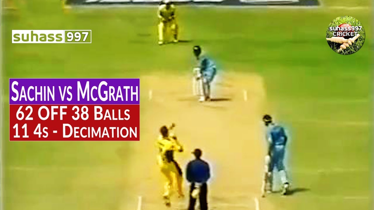 SACHIN TENDULKAR destroys GLENN McGRATH | 62 off 38 BALLS - 11 4s