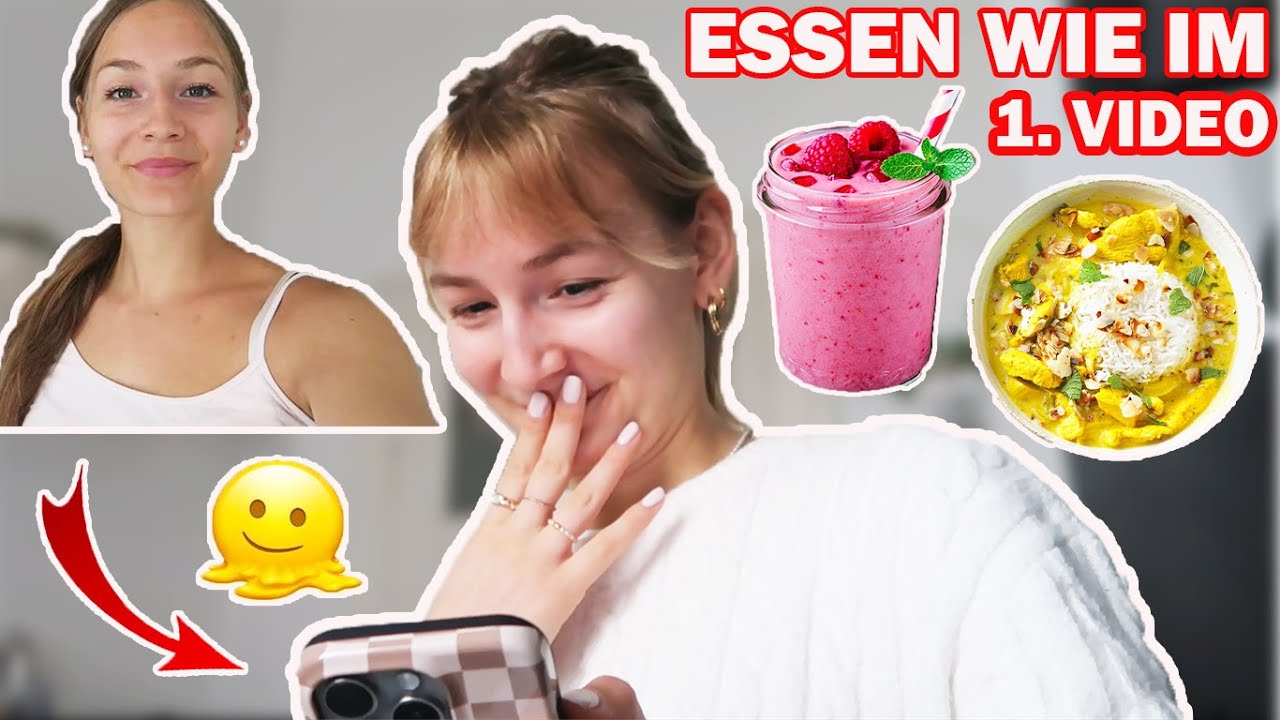 1 Tag essen wie in meinem ERSTEN VIDEO (cringe is real🥲)