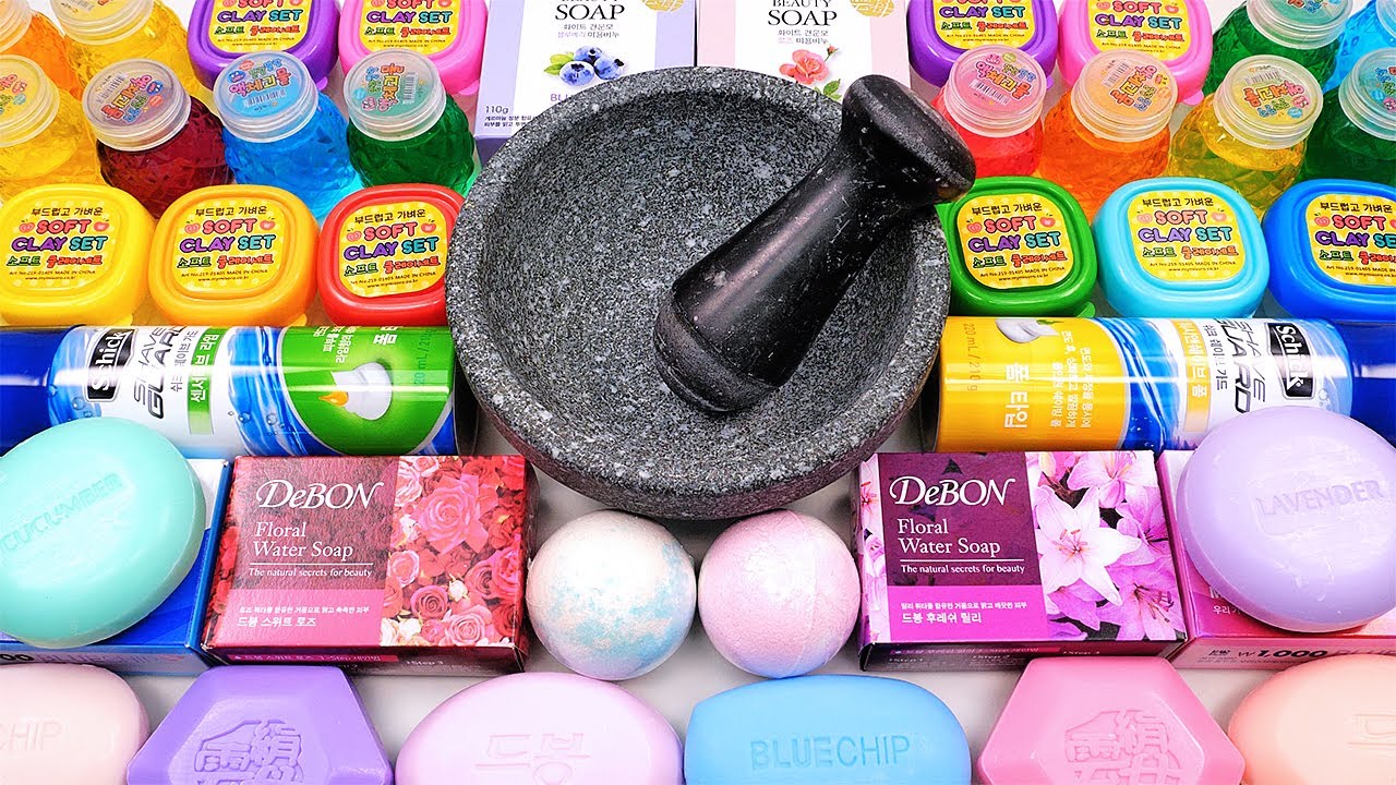 Satisfying ASMR Video & Slime Fun : How to Make Rainbow Soap Bubble Glitter Makeup Slime #GoGoSlime