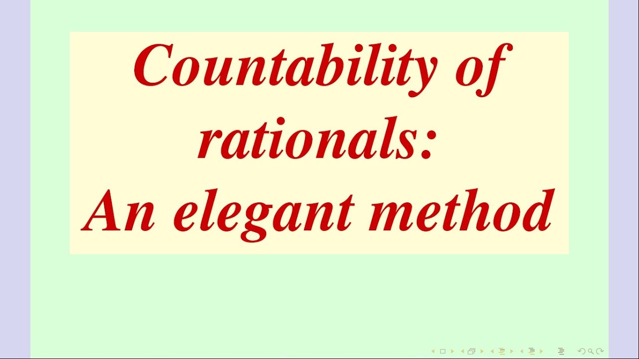 An elegant method for proving that rationals are countable.