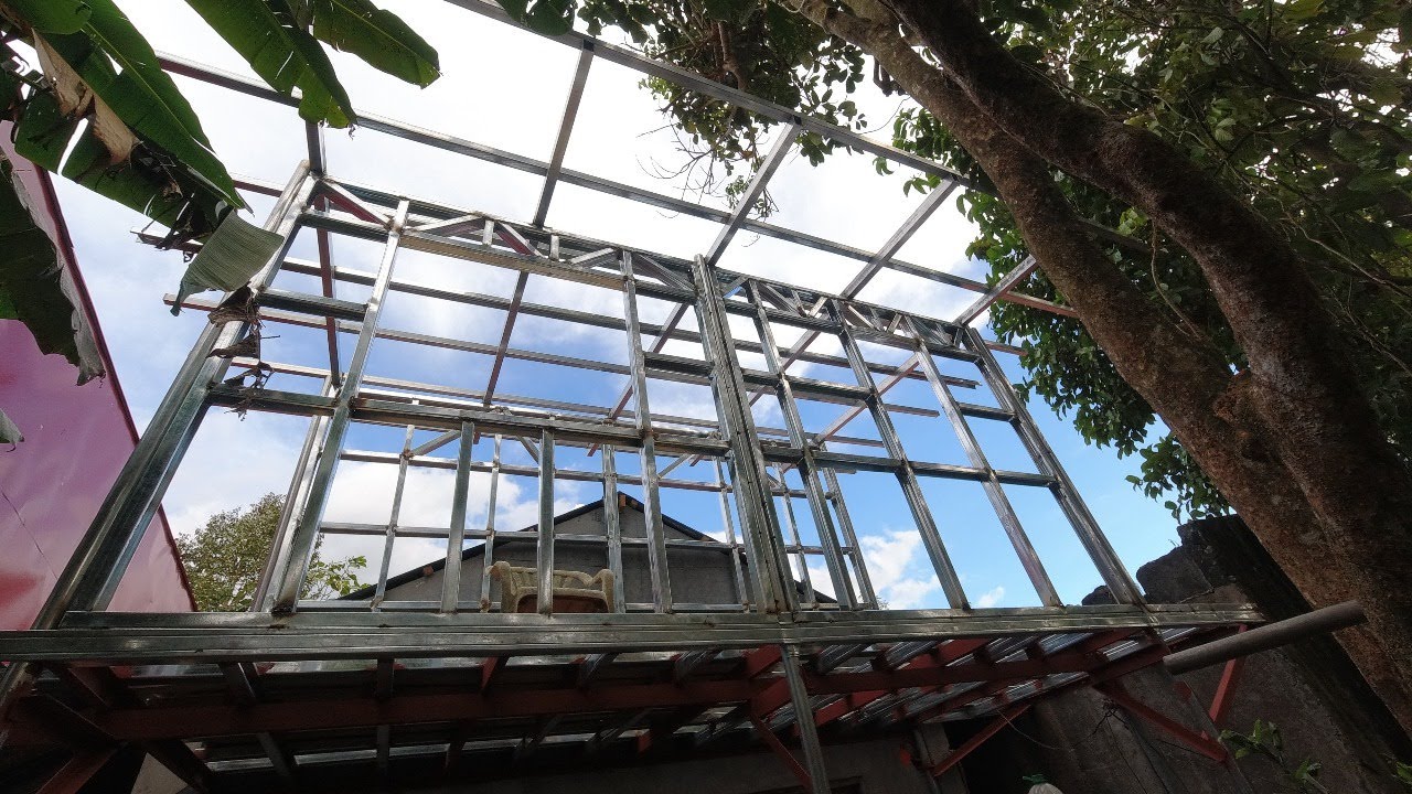 Second Floor Light Steel Frame House - Low cost House with GI Pipe as Poste (Part1)