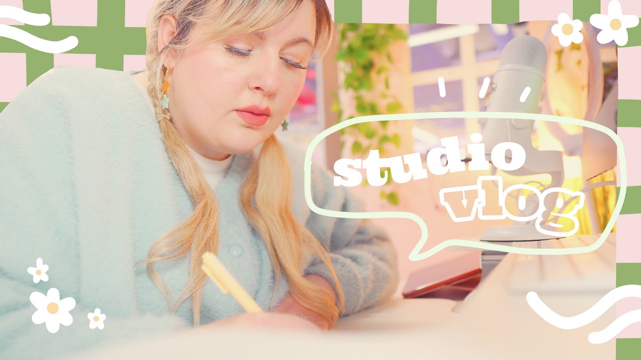 STUDIO VLOG | Planning a social media strategy for my Small business & designing thank you cards