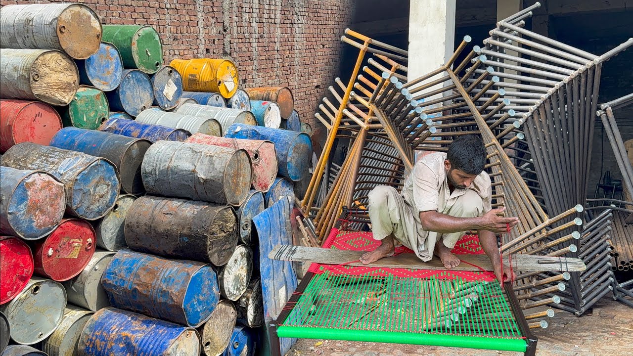 Inside the Recycling Factory: How Old Oil Drums Become Stylish High-Quality Woven Beds