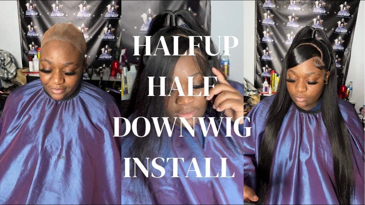 WIG INSTALL HALF UP HALF DOWN SWOOP Ft. LEMODA HAIR😍