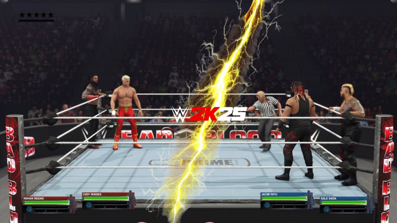 Roman Reigns & Cody Rhodes vs Solo Sikoa & Jacob Fatu | Bad Blood Main Event | WWE 2K25