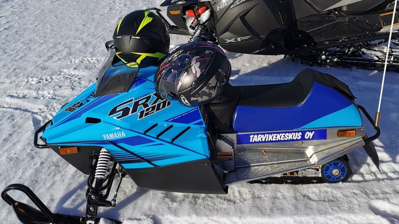 My 5 and 3 years old kids driving Yamaha Srx 120 2020 snowmobile