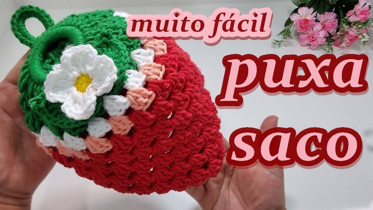 PUXA SACO E PORTA PANO DE PRATO MORANGO