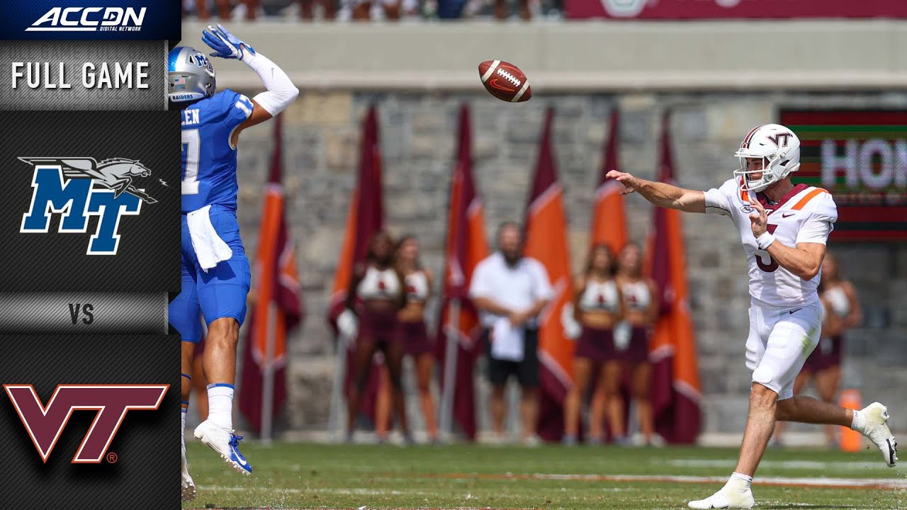 Middle Tennessee vs. Virginia Tech Full Game | 2021 ACC Football
