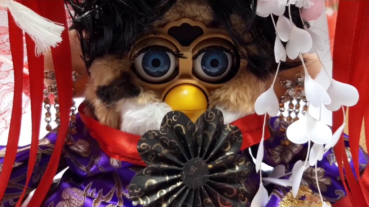 Custom #furby CHEETAH 1998 model 70-800 MINEKO geisha OOAK Art piece