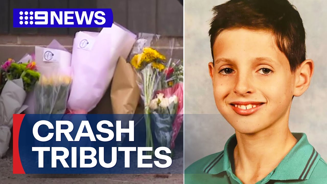Tributes for young boy killed in Melbourne school crash | 9 News Australia