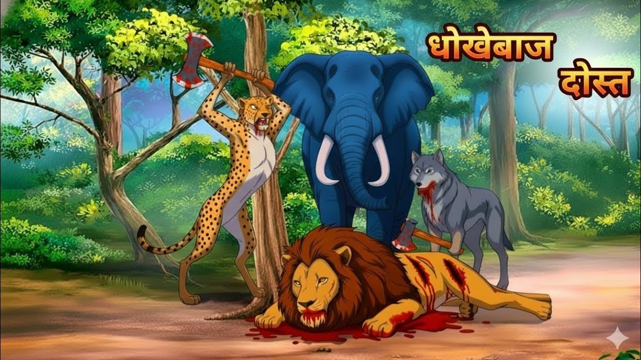 धोखेबाज दोस्त,#kahani #cartoon #junglestory Panchtantra ki kahani