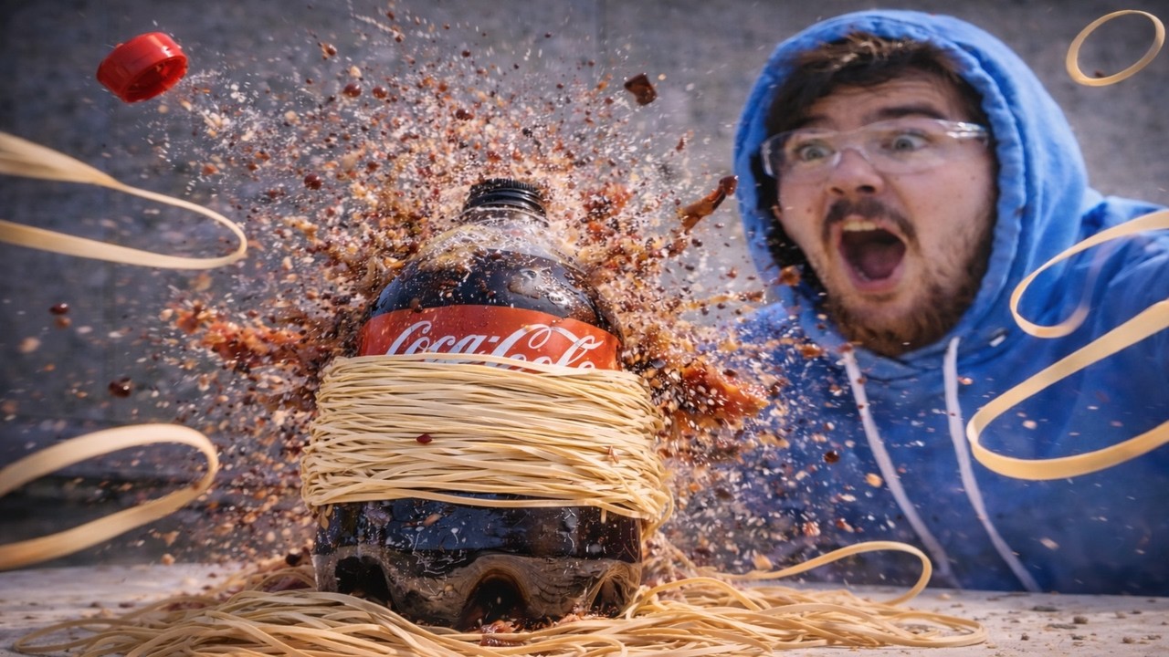 1000 резинок против 2 литров газировки (ВЗРЫВ)