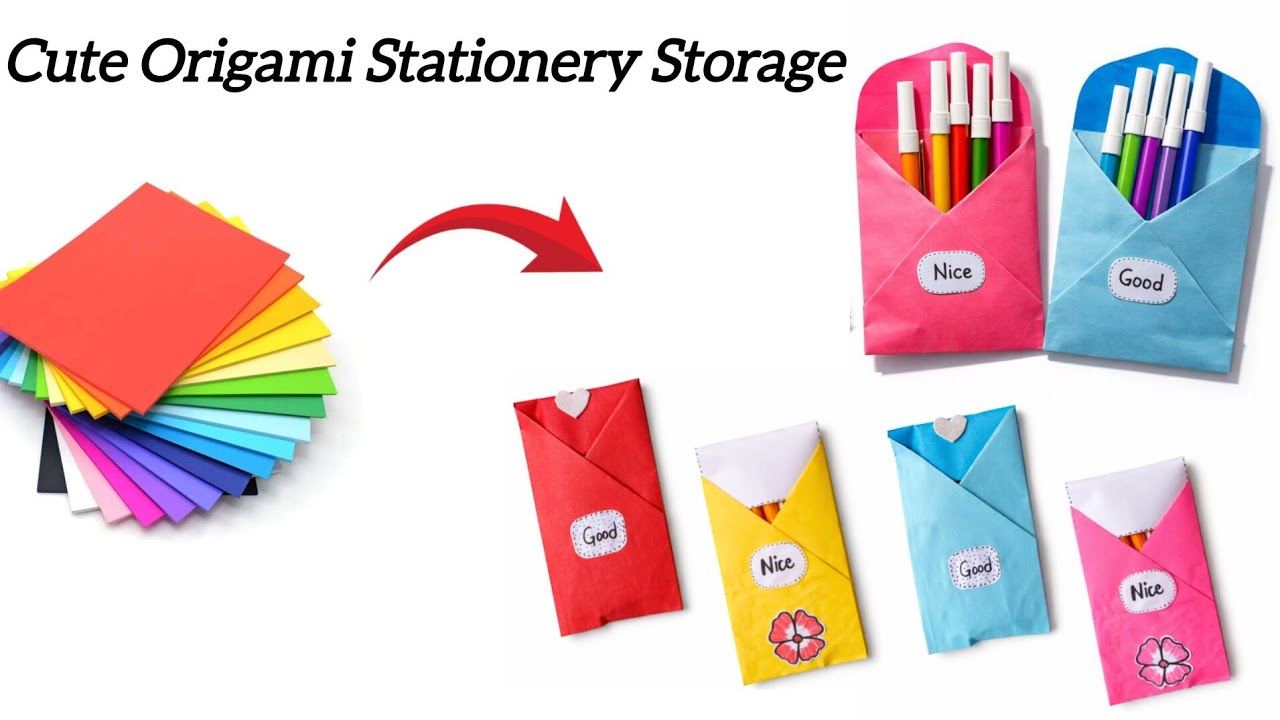 Easy Origami Stationery Storage Envelope | How to Make Paper Stationery Bag | DIY Gift packing Ideas