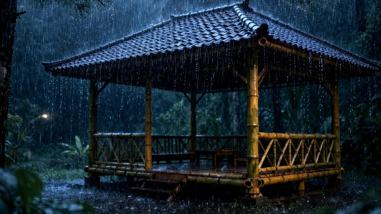 Cozy Forest Rain Sounds for Sleeping 🌲 1 Hour Natural Rain Ambience | Calm Night White Noise