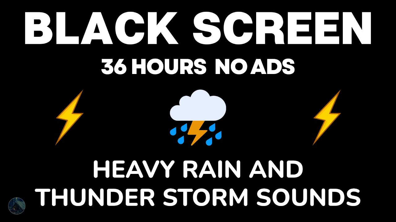 🔴 Heavy Rain and Thunder Sounds for Sleeping - Black Screen | 10 Hours Relaxing Rainstorm Ambience