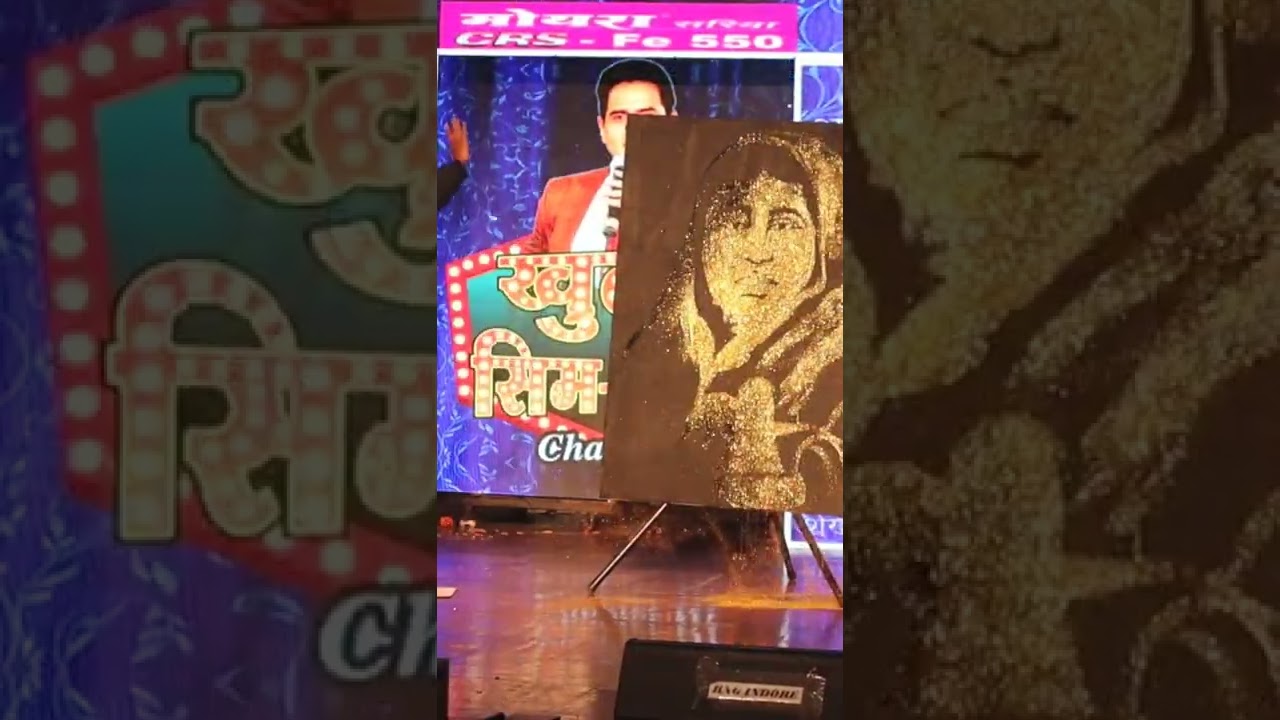 Glitter painting on Stage | Ahilya Bai Holkar| Shish Navata hoon |Jubin    #shorts #viral #trending