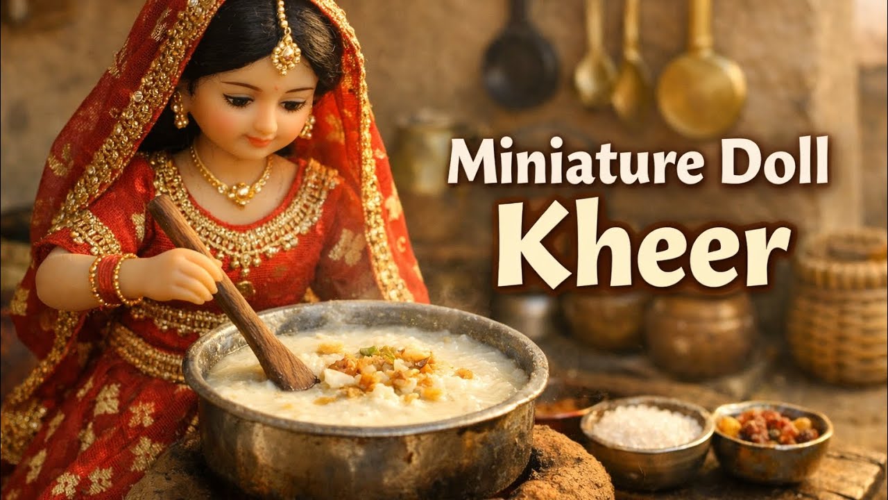 Miniature Doll Kheer Cooking Nanin Rasoi.| Pakistan Village Tiny Kitchen Sweet Dessert#nanhi Rasoi