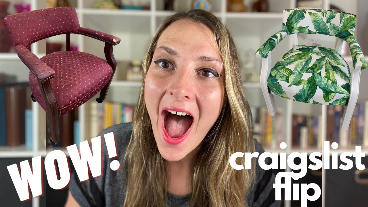 EXTREME CHAIR MAKEOVER ON A BUDGET // Craigslist find for FREE // Upholstering for the first time