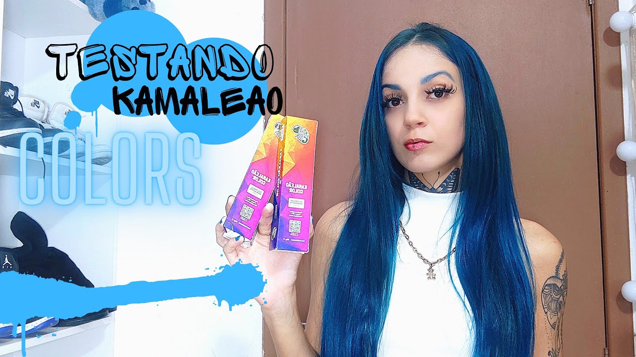 TESTANDO PRODUTOS DA KAMALEAO COLOR: como usar a SUPER CLAREADORA? tutorial usando TINTA DRAGÃO AZUL