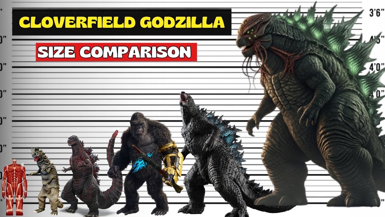 Cloverfield Godzilla The Real Size of All Monsters 3D Comparison
