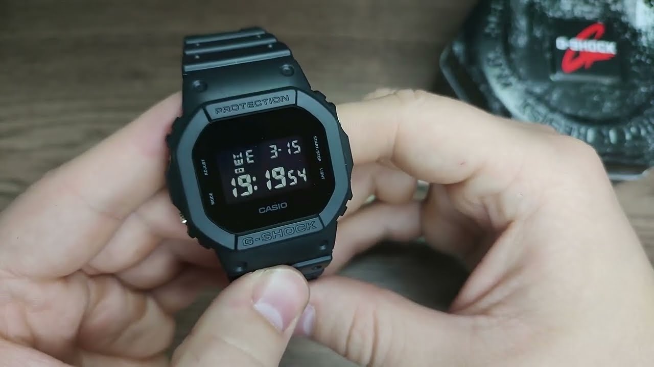 КАК УСТАНОВИТЬ ВРЕМЯ И ДАТУ CASIO G-SHOCK DW-5600BB-1ER