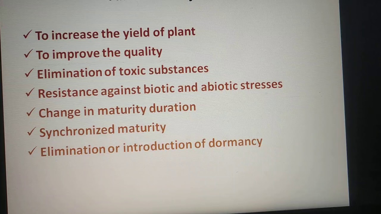Objectives of plant breeding