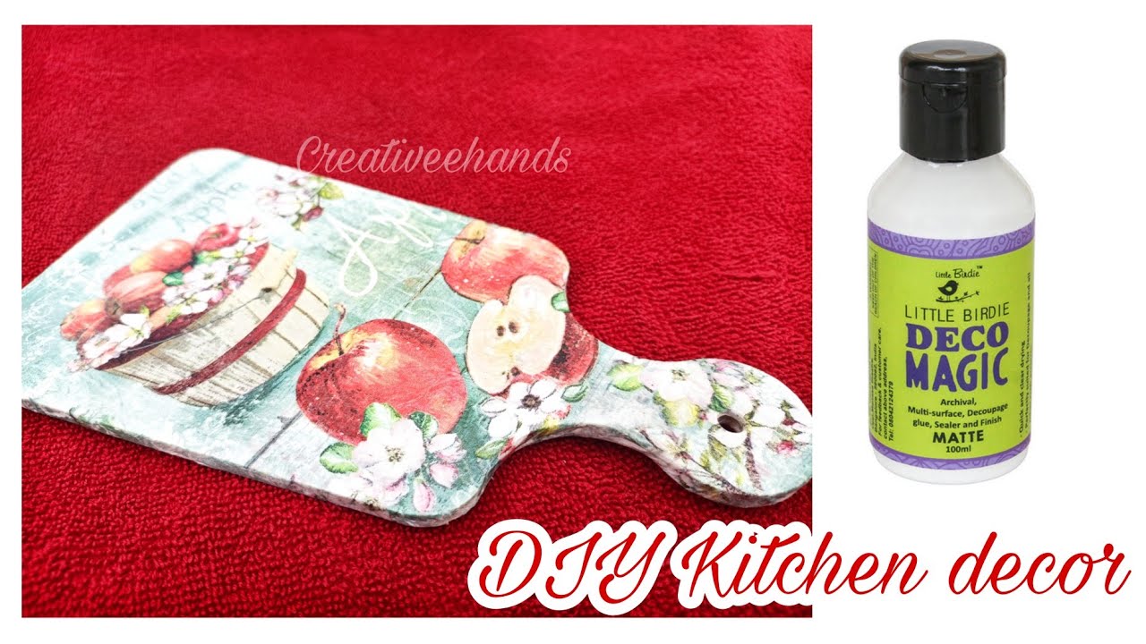 DIY Kitchen decor | Decoupage paper use | Decoupage Art | Deco magic decoupage glue