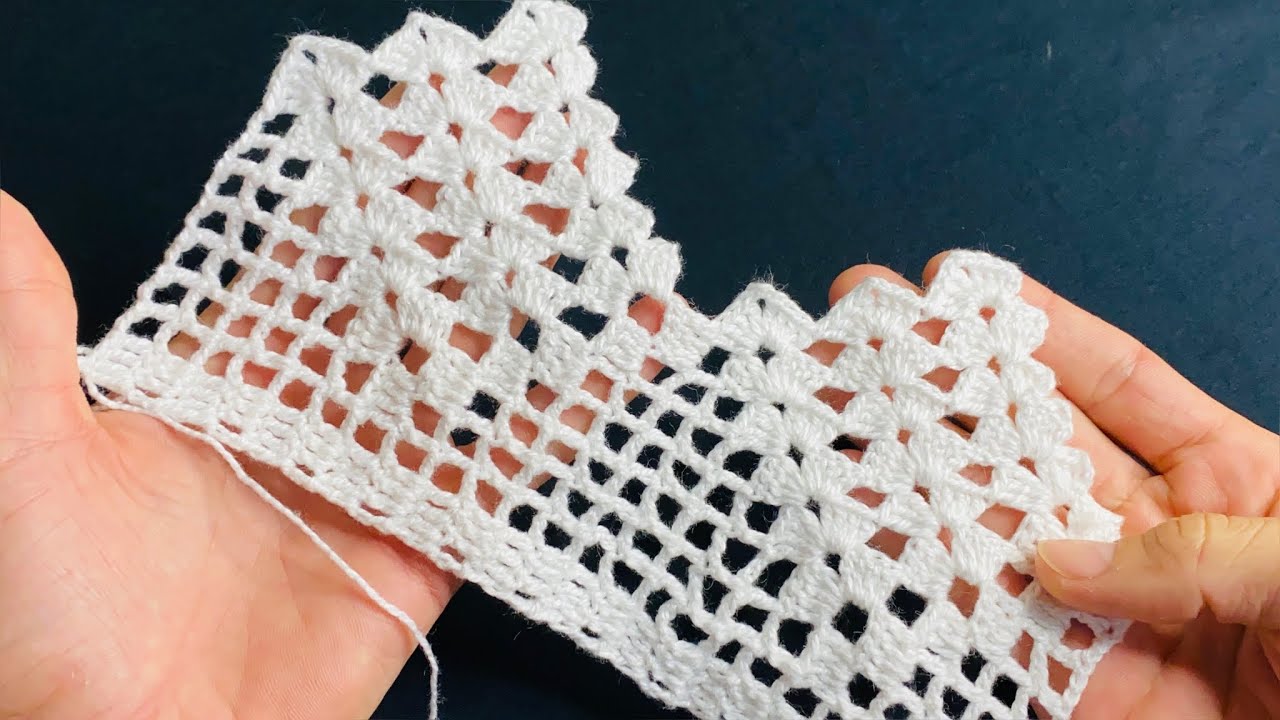 Puntada de borde o orilla para mantel tejida a crochet paso a paso
