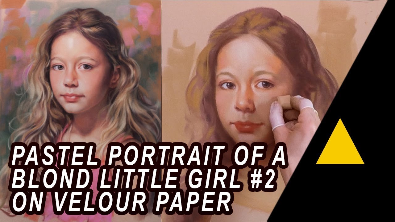 Pastel portrait of a little girl #2 on velour paper by Gerard Mineo