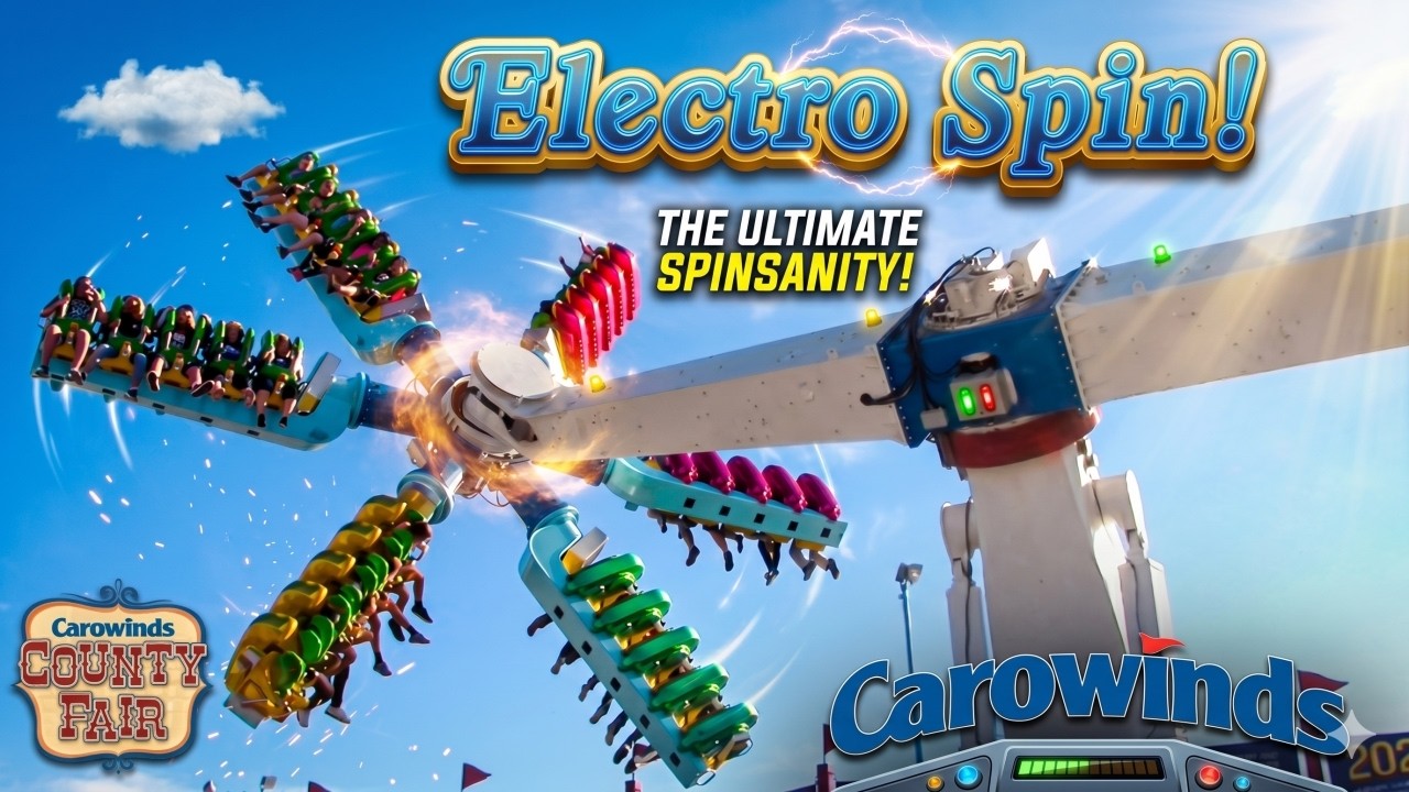 Electro Spin Ride at Carowinds Theme Park in Charlotte, NC