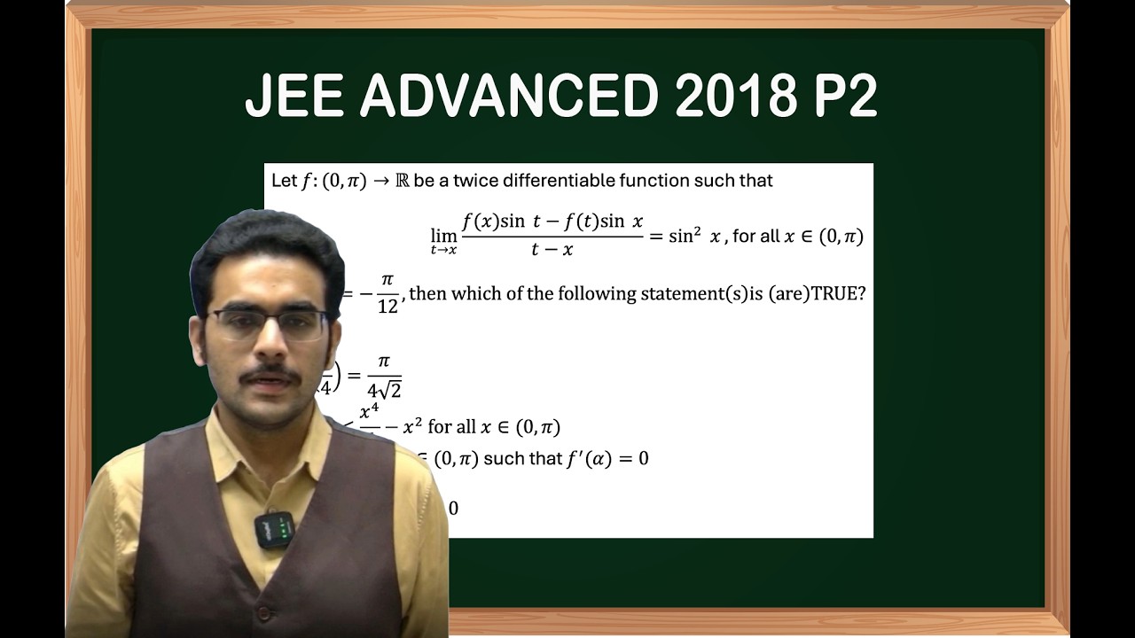 Дифференциальные уравнения. JEE ADVANCED PYQ 2018, часть 2.