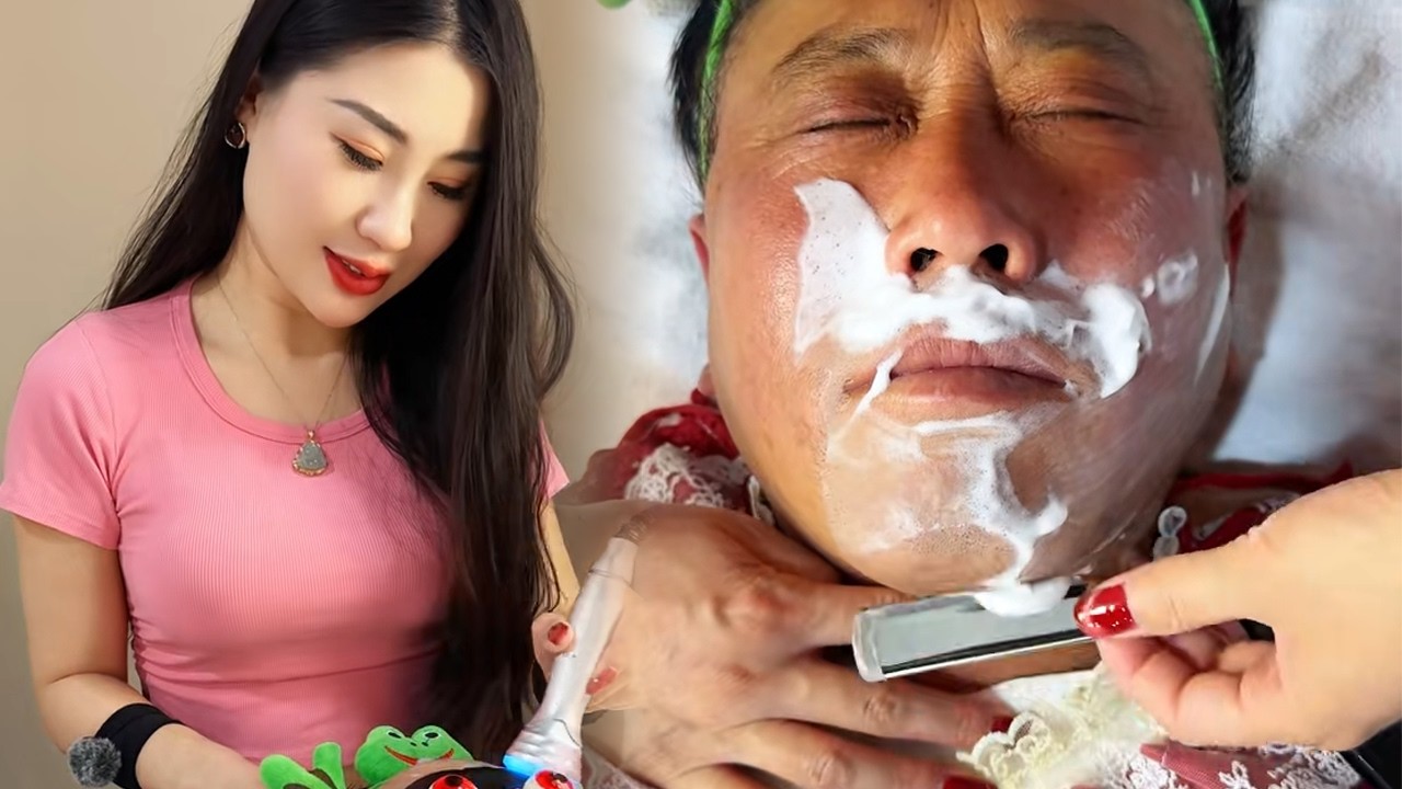 💈Facial cleaning！Lady Shaving！#barber #barbershop 131