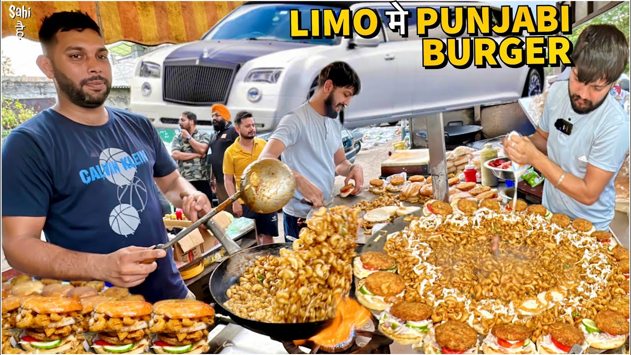 Limousine wale Bhai Saab के Triplex Macroni Burger | Street Food India