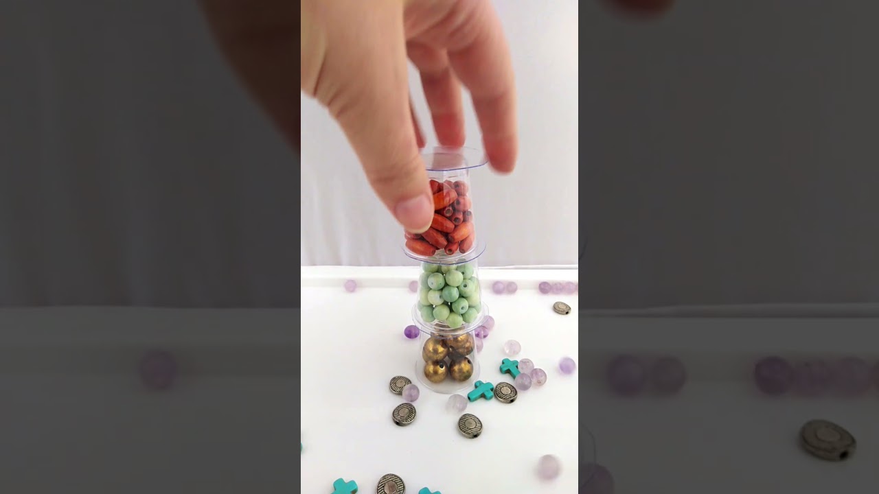 ASMR Falling Bead Tower #beadstowersatisfying #oddlysatisfying #beadsandthings