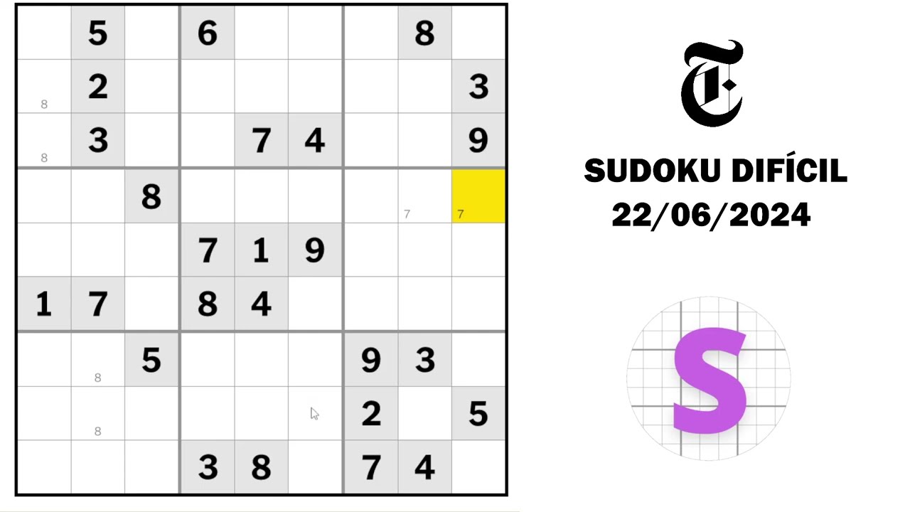 Sudoku Difícil de Hoje - New York Times