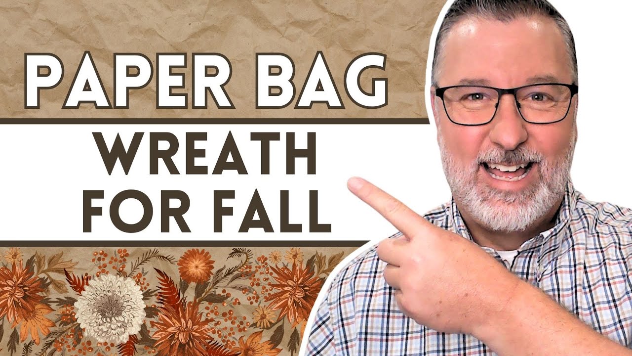 Dollar Tree Recycled Paper Bag Wreath for Fall - Fall DIY - #wreaths @DavesWreaths